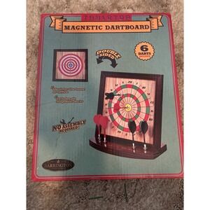 New Barrington Tabletop Magnetic Dartboard - Double Sided with 6 Darts